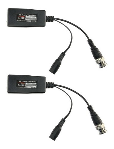 Pair of passive video converters + 12V power supply - Led - Optimized for: AHD - HDTVI - HDCVI