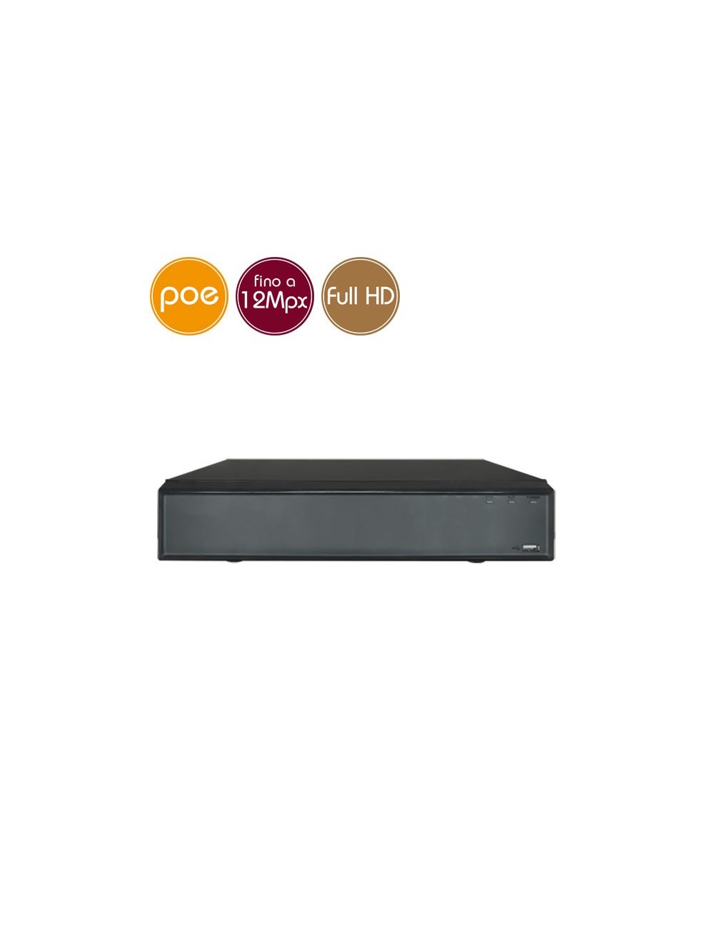 Videorecorder IP NVR PoE 16 - 12 Megapixel / Full HD - Alarms RAID Ultra HD 4K