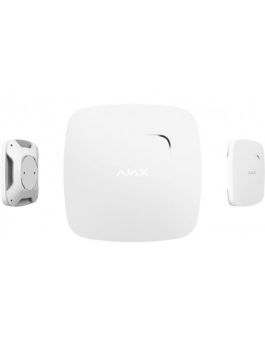 Wireless fire detector sensor via radio wireless Ajax white