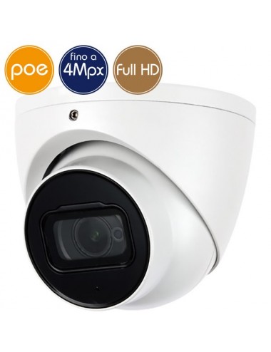 Telecamera dome IP PoE - 4 Megapixel / Full HD - motorizzata 2.7-13.5mm - IR 40m