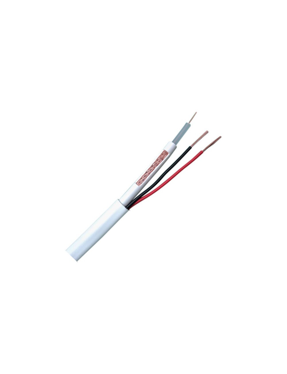 Coaxial cable combined with video RG59 + power supply - 100m