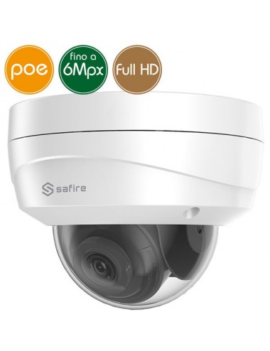 Camera dome IP SAFIRE PoE - 6 Megapixel - Ultra Low Light - Mic - IR 30m