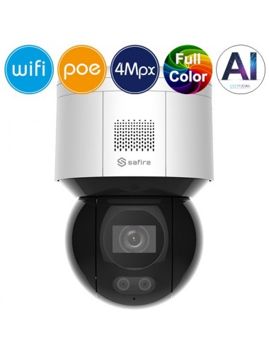 Camera WiFi IP SAFIRE PoE PT - 4 Megapixel - Night Color - IR 30m