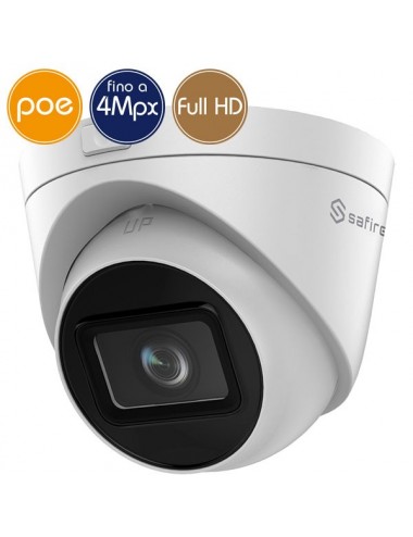 Dome camera IP SAFIRE PoE - 4 Megapixel - Motorized zoom 2.8-12mm - Audio - Alarms - IR 30m