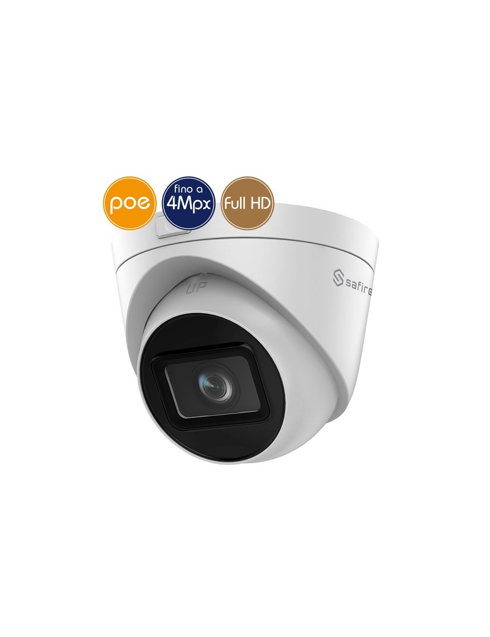 Dome camera IP SAFIRE PoE - 4 Megapixel - Motorized zoom 2.8-12mm - Audio - Alarms - IR 30m