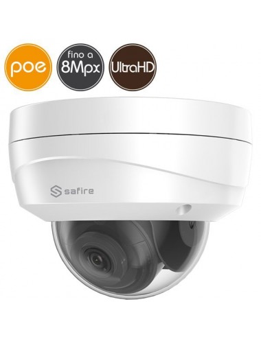 Dome camera IP SAFIRE PoE - 8 Megapixel Ultra HD 4K - Mic - IR 30m