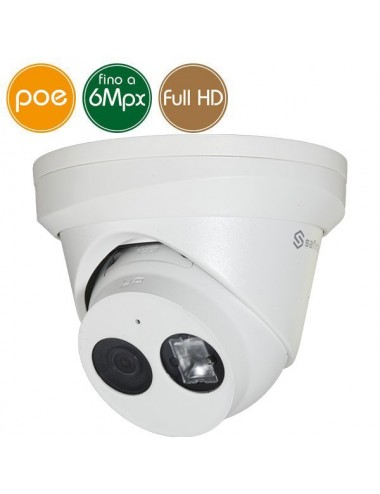 Telecamera dome IP SAFIRE PoE - 6 Megapixel - Ultra Low Light - Microfono - IR 30m