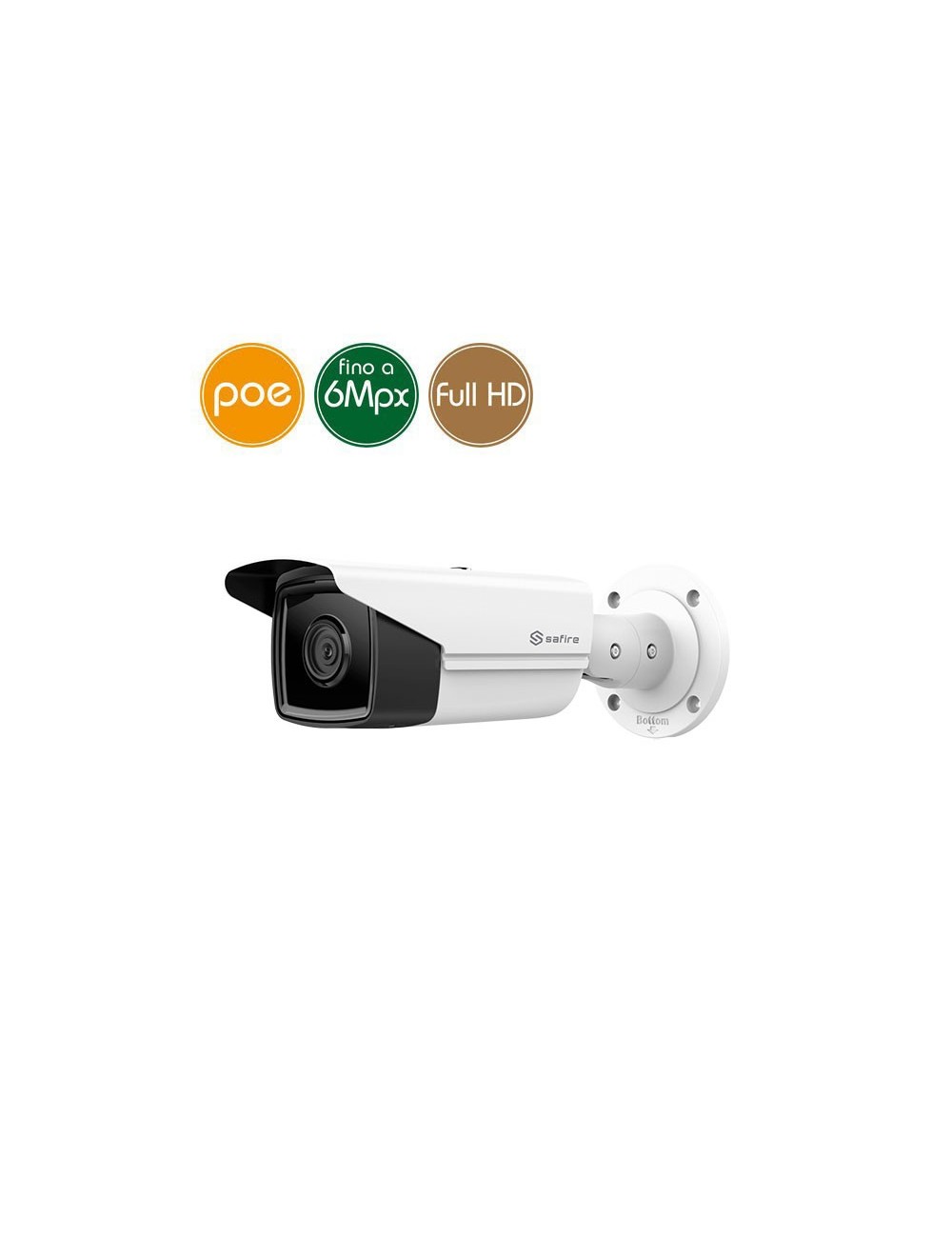 Camera IP SAFIRE PoE - 6 Megapixel - Ultra Low Light  - IR 60m