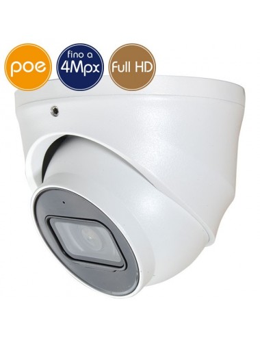 Telecamera dome IP PoE - 4 Megapixel / Full HD (1080p) - Ultra Low Light - IR 30m