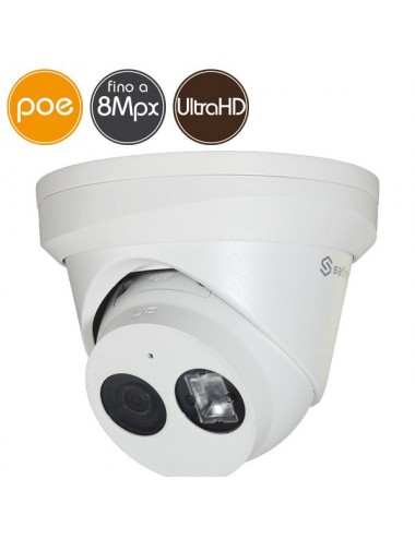 Telecamera dome IP SAFIRE PoE - 8 Megapixel / Ultra HD - Microfono - IR 30m
